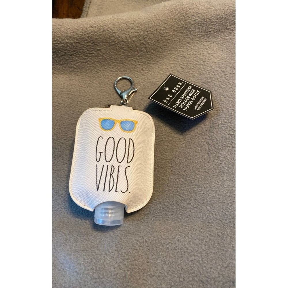 Rae Dunn hand sanitizer holder good vibes